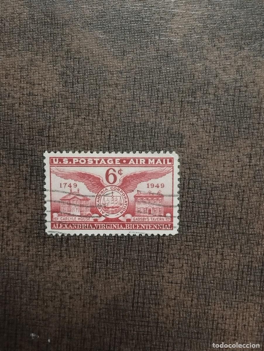 Sellos: 22/8/26. Estados Unidos. Correo a&eacute;reo. 6c en usado