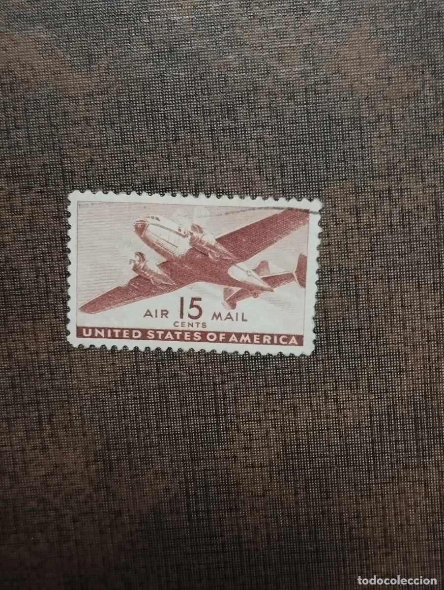 Sellos: 22/8/26. Estados Unidos. Correo a&eacute;reo. 15c en usado