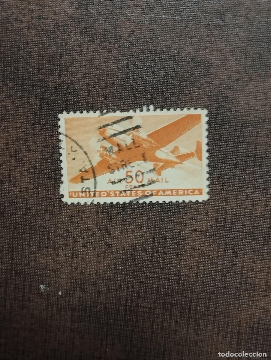 Sellos: 22/8/26. Estados Unidos. Correo a&eacute;reo. 50c en usado