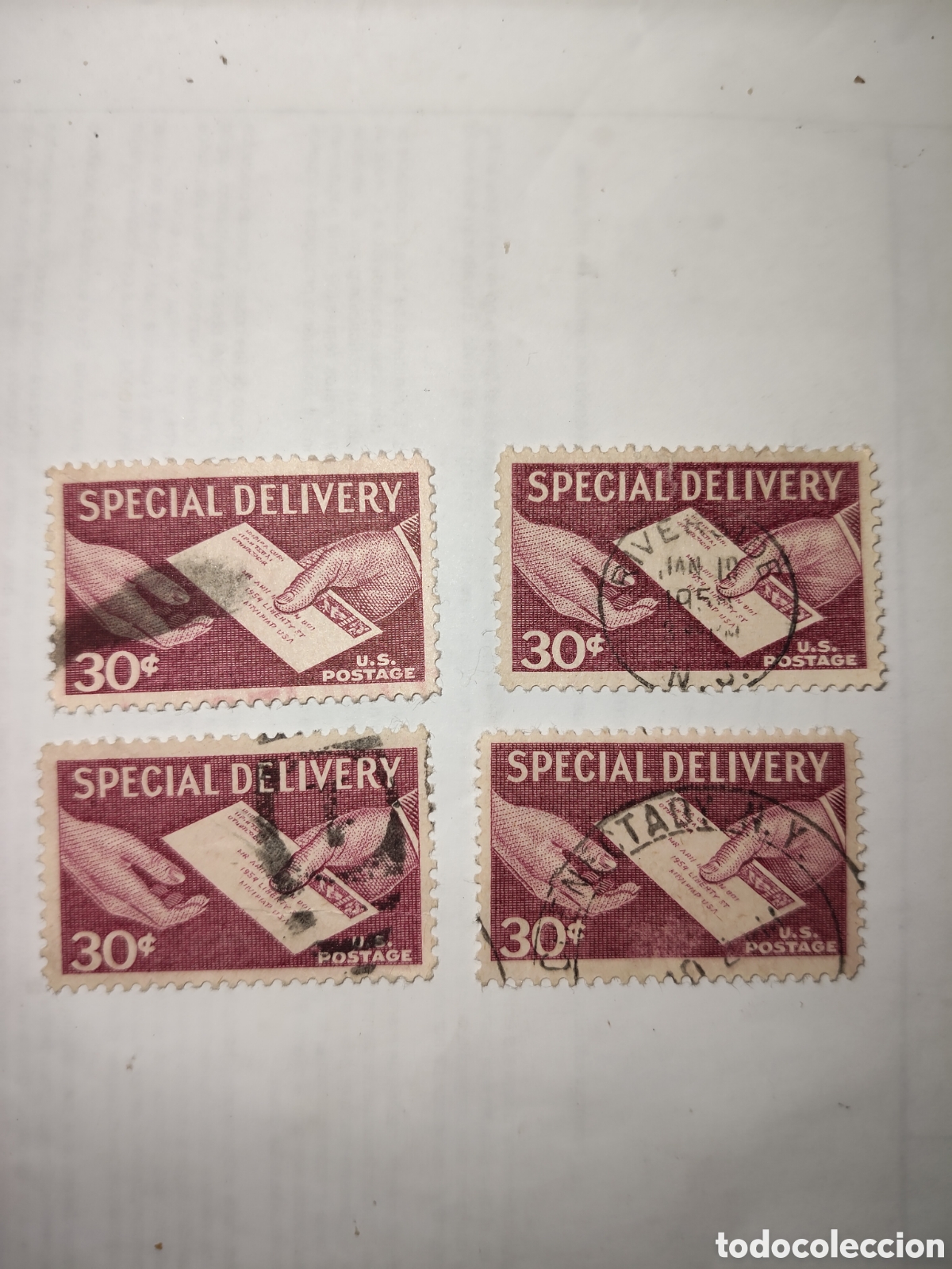 Sellos: 4 sellos de Estados Unidos entrega especial 1957