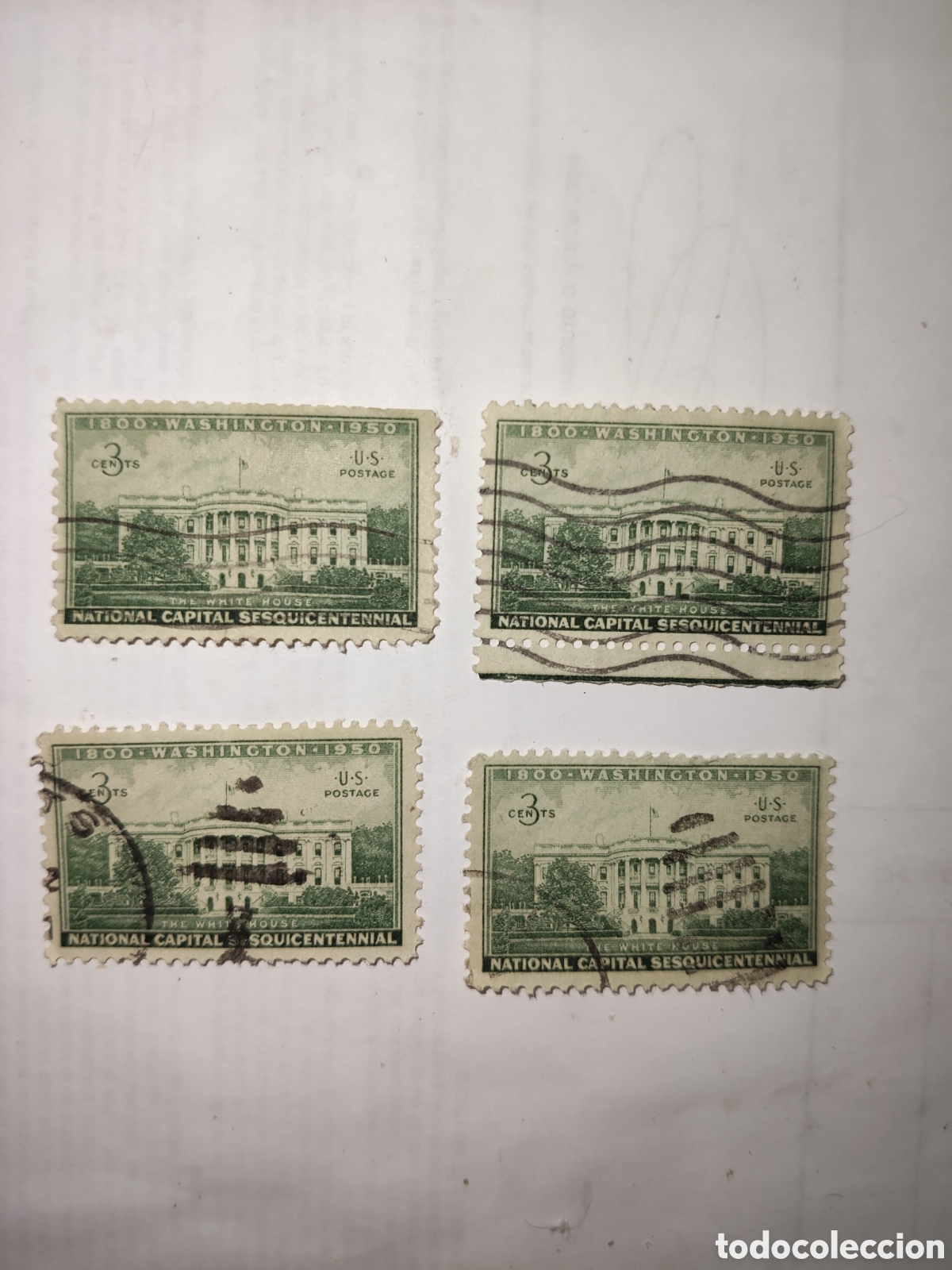 Stamps: 4 sellos de Estados Unidos Casa Blanca 1950 usados