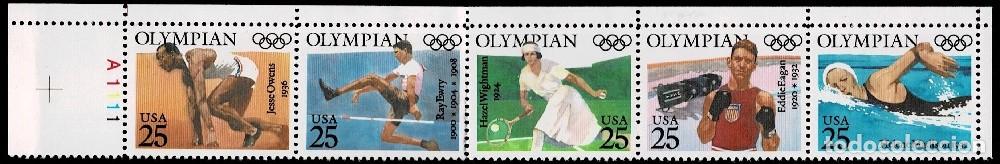 Sellos: CL3-56 Estados Unidos La Serie completa de Atletas Ol&iacute;mpicos de 1990 (EE. UU.Conjunto de ATLETAS OLI