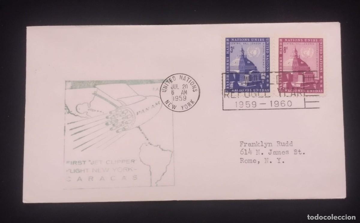 Sellos: TS) 1959 UNITED STATES, CANCELLATION SLOGAN,FIRST JET CLIPPER FLIGHT NEW YORK - CARACAS