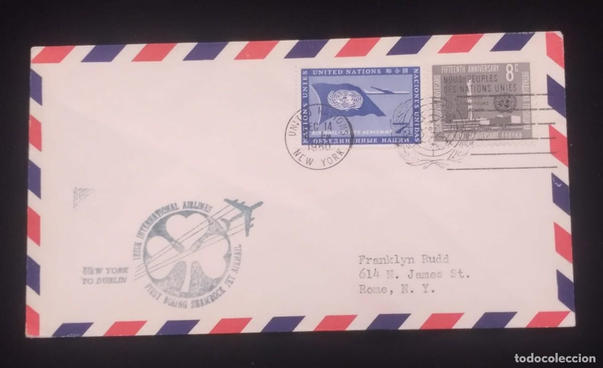 Sellos: TS) 1960 UNITED STATES,CANCELLATION STAMP,IRISH INTERNATIONAL AIRLINES - FIRST BOEING SHAMROCK JET A
