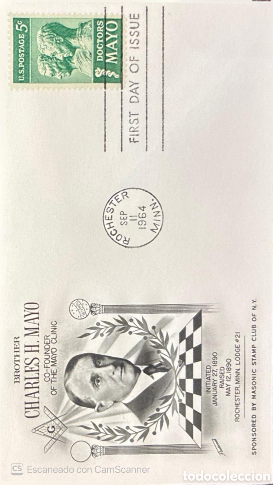 Sellos: CA)United States.1964 (Doctors Mayo commemorative stamp, issued September 11, 1964)