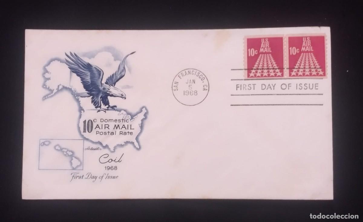 Sellos: TS) 1968 UNITED STATES, FDC, DOMESTIC AIRMAIL.