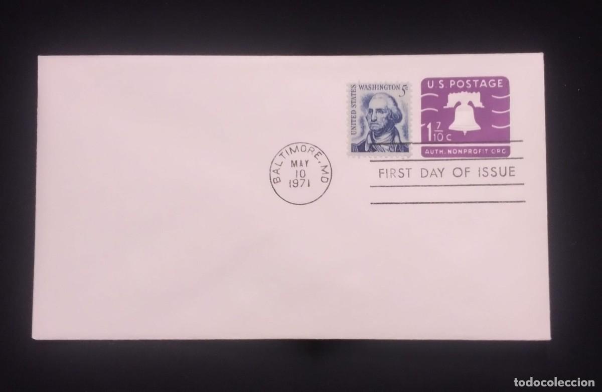 Sellos: TS) 1971 UNITED STATES,FDC,WITH THE GEORGE WASHINGTON AND THE LIBERTY BELL.