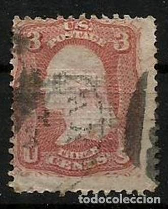 Sellos: EEUU - 1867 - WASHINGTON - PARRILLA 13 X 9 MM - CIRCULADO