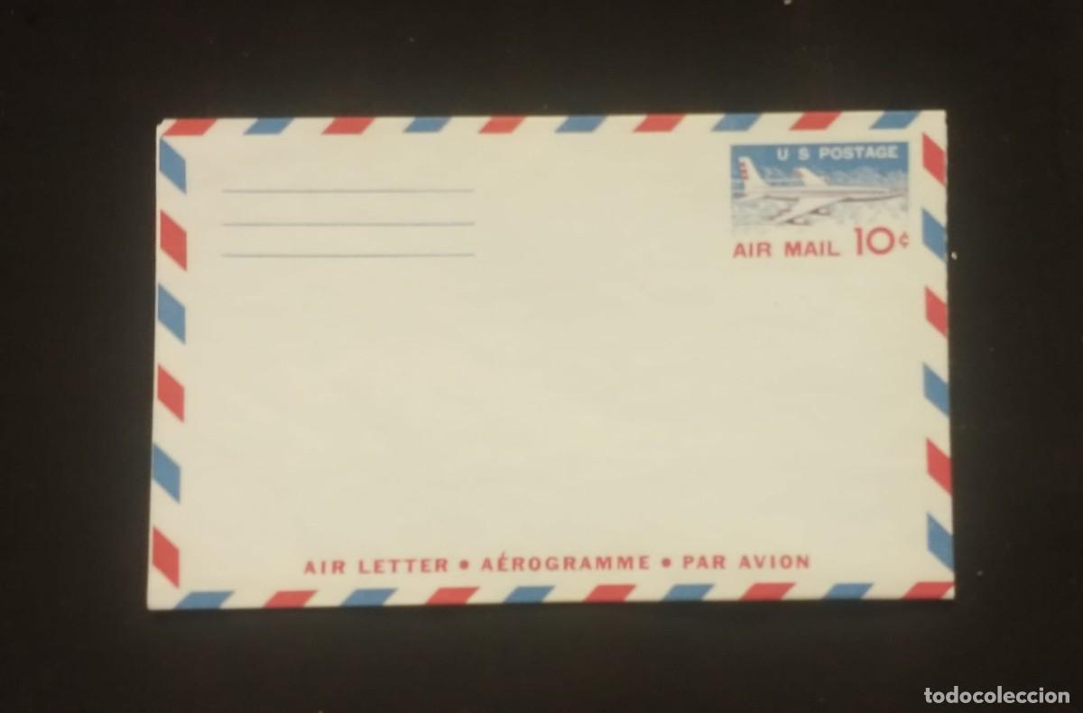 Sellos: TS) 1958 UNITED STATES,AEROGRAM,WITH THE DESIGN OF A COMMERCIAL JET AIRLINER SCOTT CATALOG #UC32,XF.