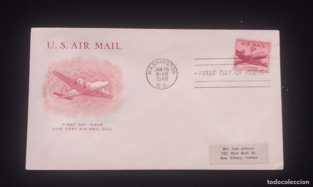 Sellos: TS) 1948 UNITED STATES, AIRMAIL, FDC,WITH THE DOUGLAS DC-4 SKYMASTER,VF.