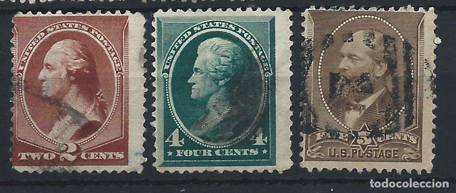 Briefmarken: &Eacute;tats-Unis N&deg;60/62 Obl (FU) 1882/83 - G. Washington, A. Jackson et J. Garfield