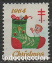Sellos: ESTADOS UNIDOS, VI&Ntilde;ETA ANTITUBERCULOSOS NAVIDAD 1964, CALCETIN PARA LOS REGALOS, NUEVA