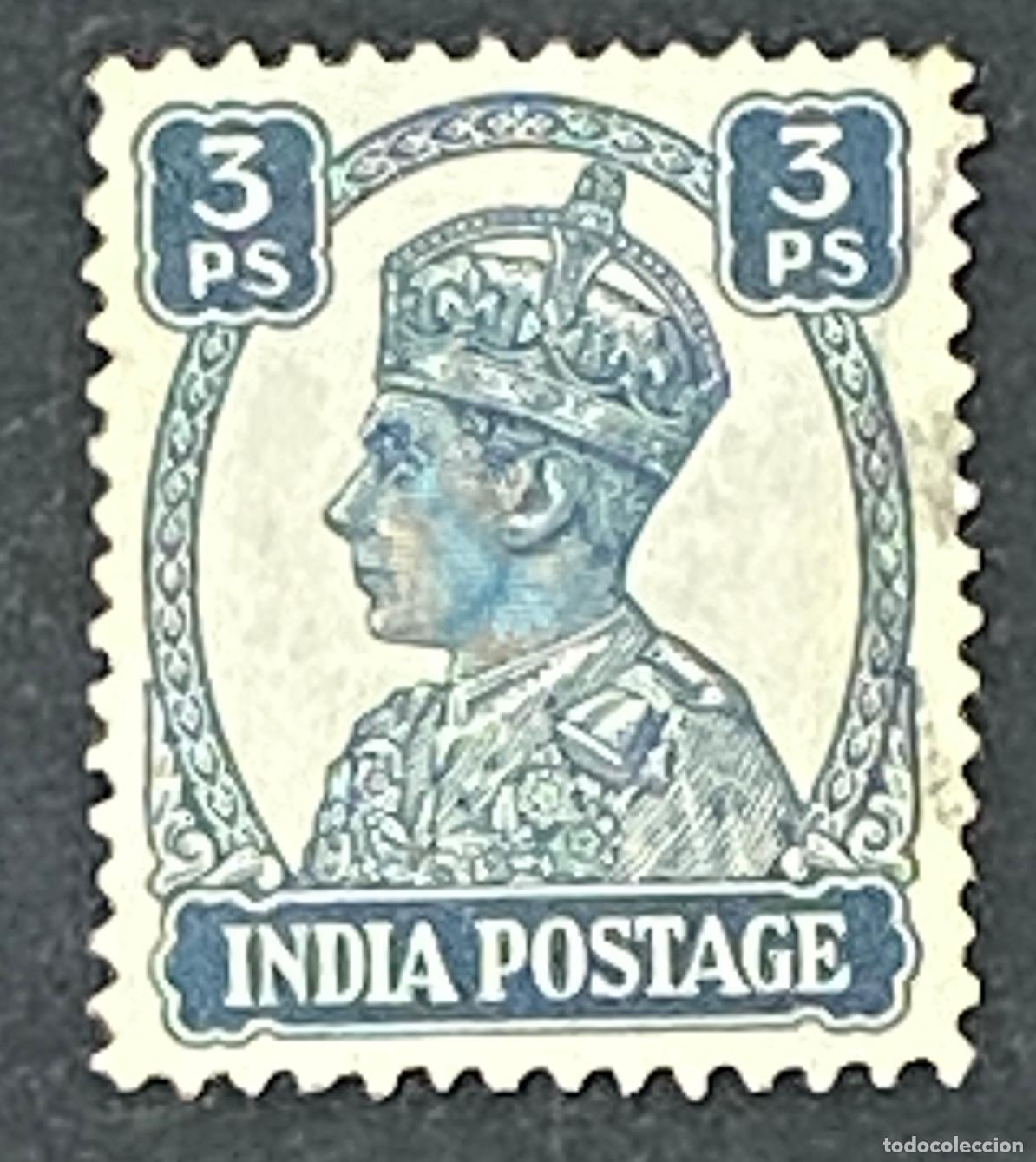 Sellos: Francobollo India Britannica 1940 Re Giorgio VI 3 Ps 3 Pies Filatelia - India Post