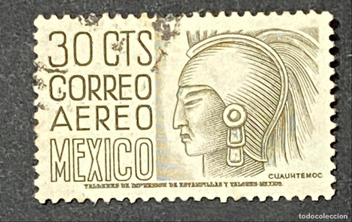 Sellos: Francobollo Messico 1950 Cuauhtemoc Correo Aereo 30 Cts Usato Filatelia - Correos de Mexico