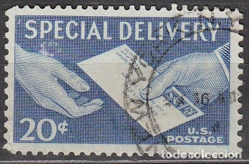 Sellos: ESTADOS UNIDOS IVERT E N&ordm; 16 (A&Ntilde;O 1954) ,CARTA, ENTREGA ESPECIAL, SPECIAL DELIVERY, USADO