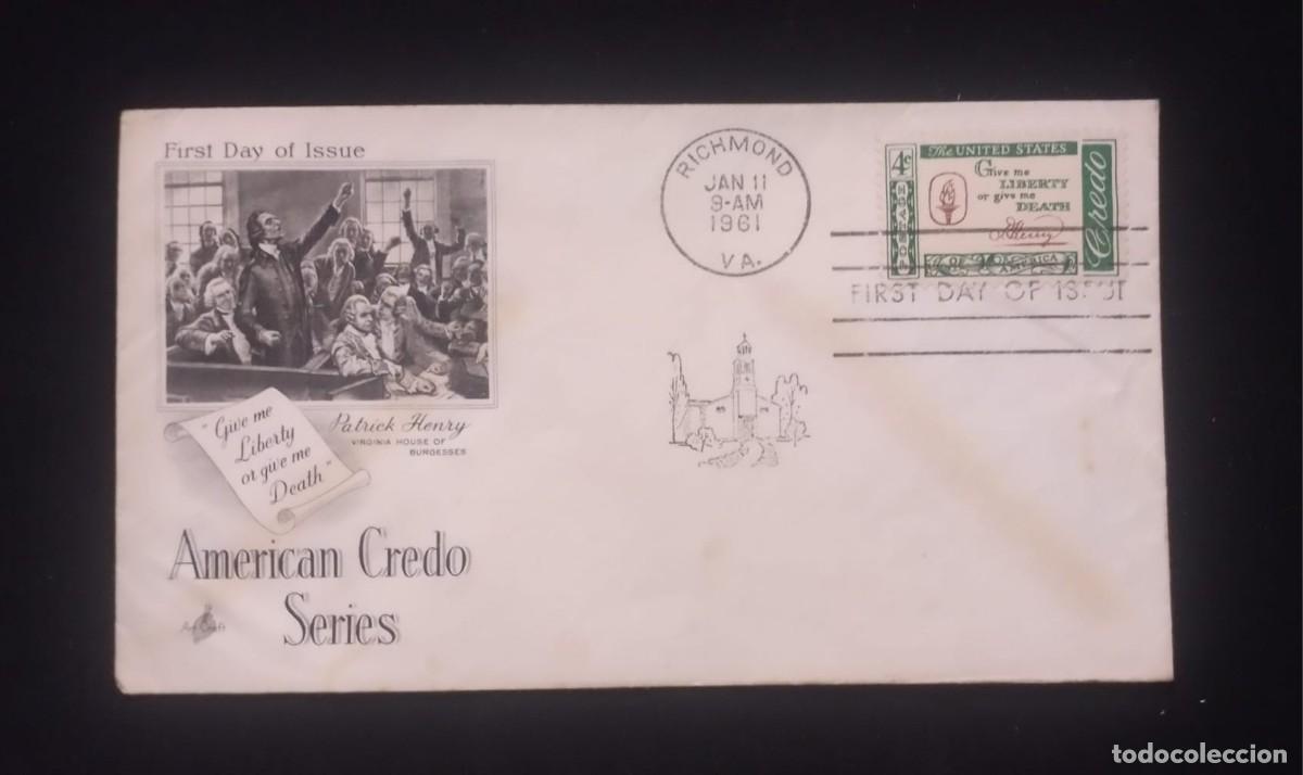 Sellos: TS) 1961 UNITED STATES, FDC,AMERICAN CREDO SERIES,VF.