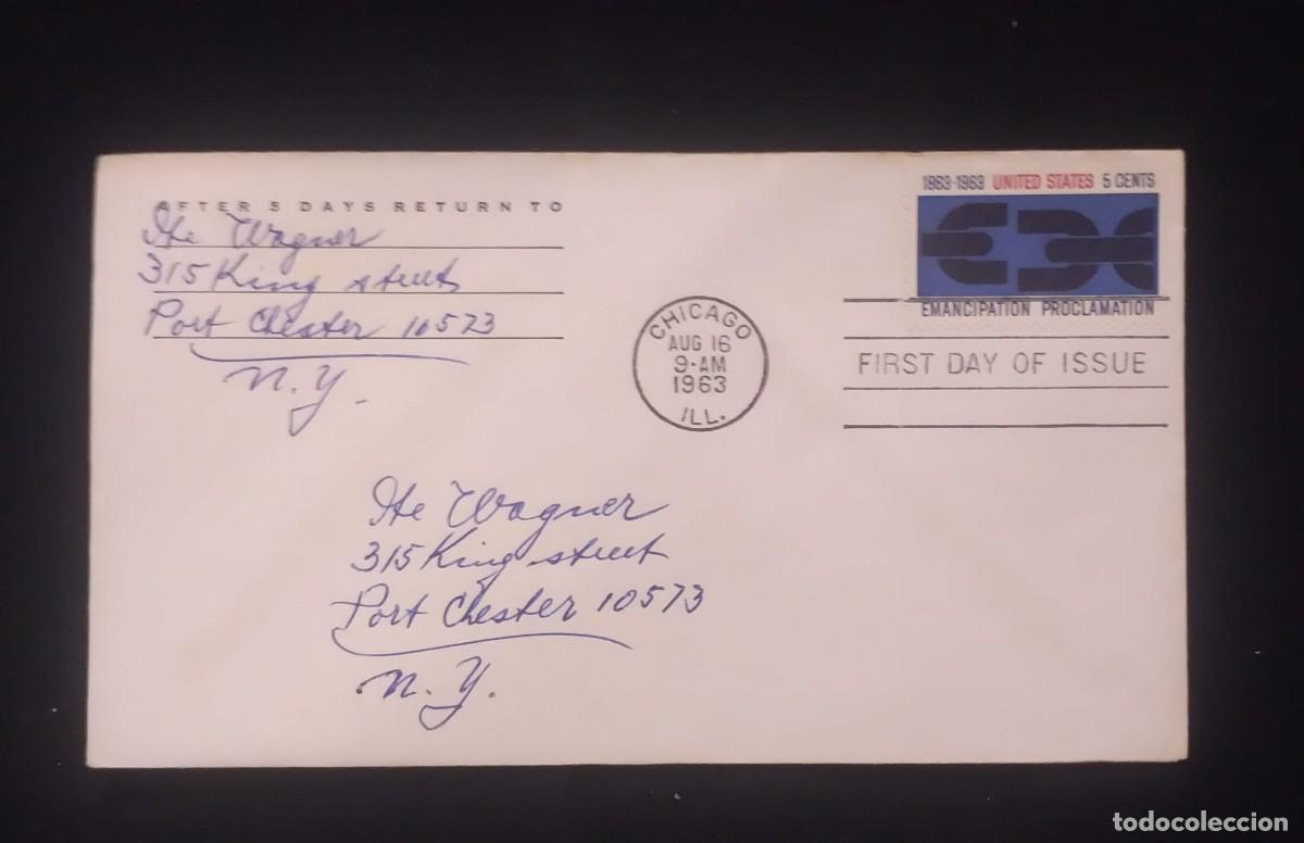 Sellos: TS) 1963 UNITED STATES, FDC,WITH THECENTENARY OF THE ABOLITION OF SLAVERY BY ABRAHAM LINCOLN, CIRCUL