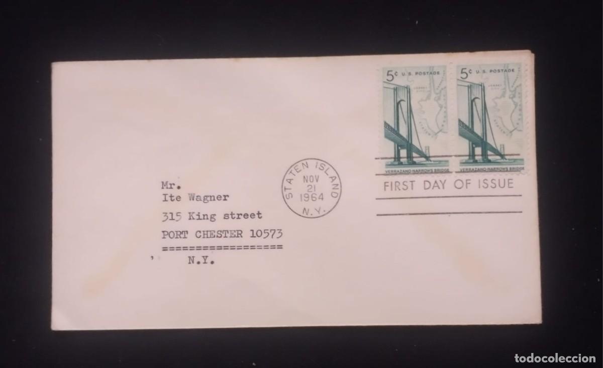 Sellos: TS) 1964 UNITED STATES, FDC,INAUGURATION OF THE VERRAZZANO SUSPENSION BRIDGE IN NEW YORK,VF.