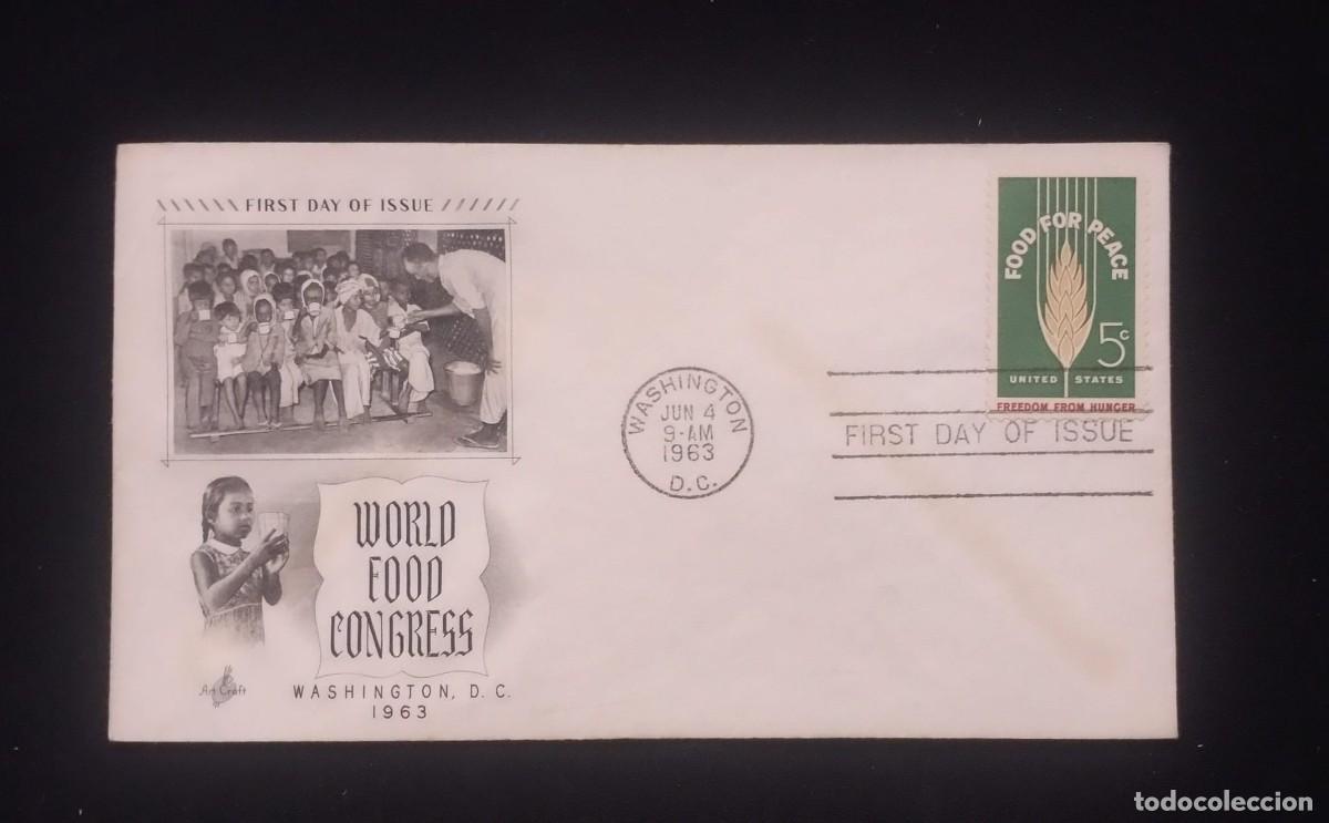 Sellos: TS) 1963 UNITED STATES, FDC, WITH FOOD FOR PEACE STAMP,VF.