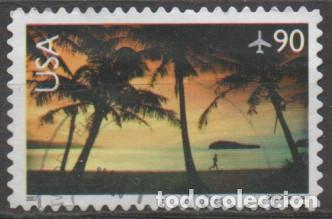 Sellos: ESTADOS UNIDOS IVERT AEREO N&ordm; 136, Bah&iacute;a Agana Playa. usado