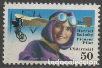 Sellos: Estados Unidos a&eacute;reo 121, Harriet Quimby, PIONERA DE LA AVIACION, NUEVO SIN GOMA
