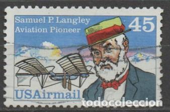 Sellos: Estados Unidos aereo 118, Samuel P. Langley, pionero de la aviaci&oacute;n, usado