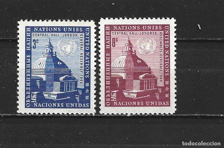 Sellos: NACIONES UNIDAS NUEVA YORK YVERT NUM. 58/59 ** SERIE COMPLETA SIN FIJASELLOS