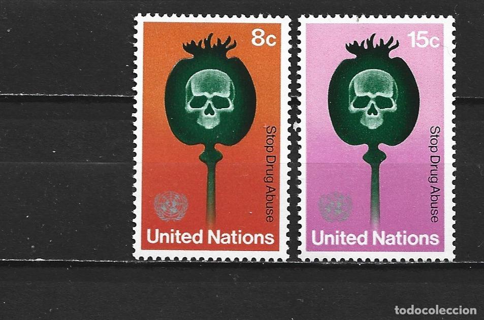 Sellos: NACIONES UNIDAS NUEVA YORK YVERT NUM. 229/230 ** SERIE COMPLETA SIN FIJASELLOS