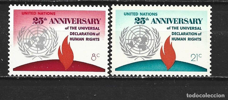 Sellos: NACIONES UNIDAS NUEVA YORK YVERT NUM. 235/236 ** SERIE COMPLETA SIN FIJASELLOS