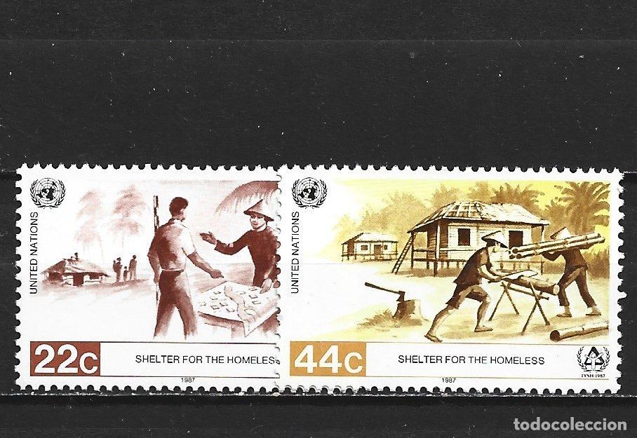 Sellos: NACIONES UNIDAS NUEVA YORK YVERT NUM. 488/489 ** SERIE COMPLETA SIN FIJASELLOS