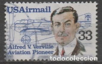 Sellos: Estados Unidos a&eacute;reo 107, Alfred V. Verville, pionero de la aviaci&oacute;n, usado