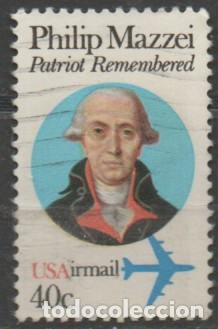 Sellos: Estados Unidos a&eacute;reo 92, 250th Aniversario de Philip Mazzei, independentista, usado