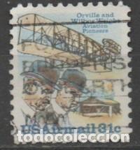 Sellos: Estados Unidos a&eacute;reo 86, &laquo;Wright Flyer I&raquo; y los hermanos Wright, usado