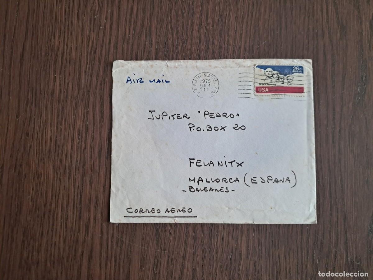 Sellos: sobre, carta circulada con sellos de USA, a&ntilde;o 1975. radioaficionado.
