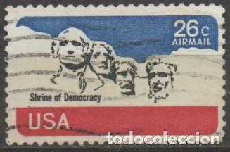Sellos: Estados Unidos a&eacute;reo 81, Meorial del monte Rushmore, usado