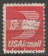 Sellos: Estados Unidos a&eacute;reo 80, Sobre de correo a&eacute;reo con alas, usado