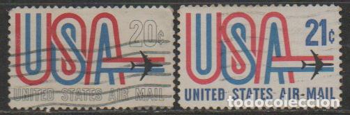 Sellos: Estados Unidos a&eacute;reo 71/2, correo aereo, usado, serie completa