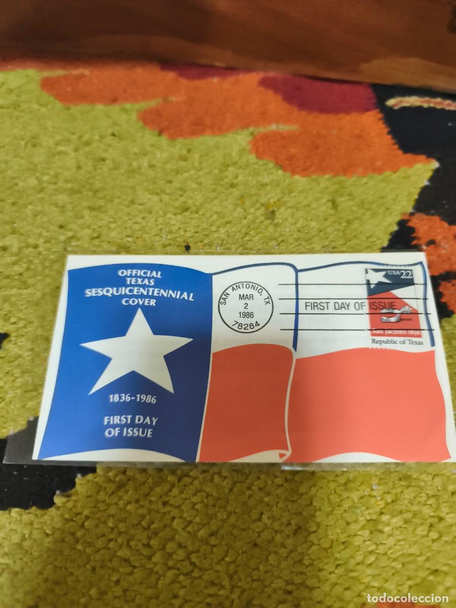 Sellos: Hoja primer d&iacute;a oficial Texas sesquncennial cover