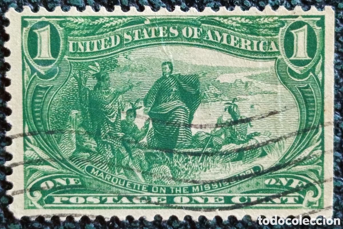 Sellos: Sello EEUU 1898 Trans-Mississippi 1c Verde Usado - Cat&aacute;logo Yvert N&ordm; 129