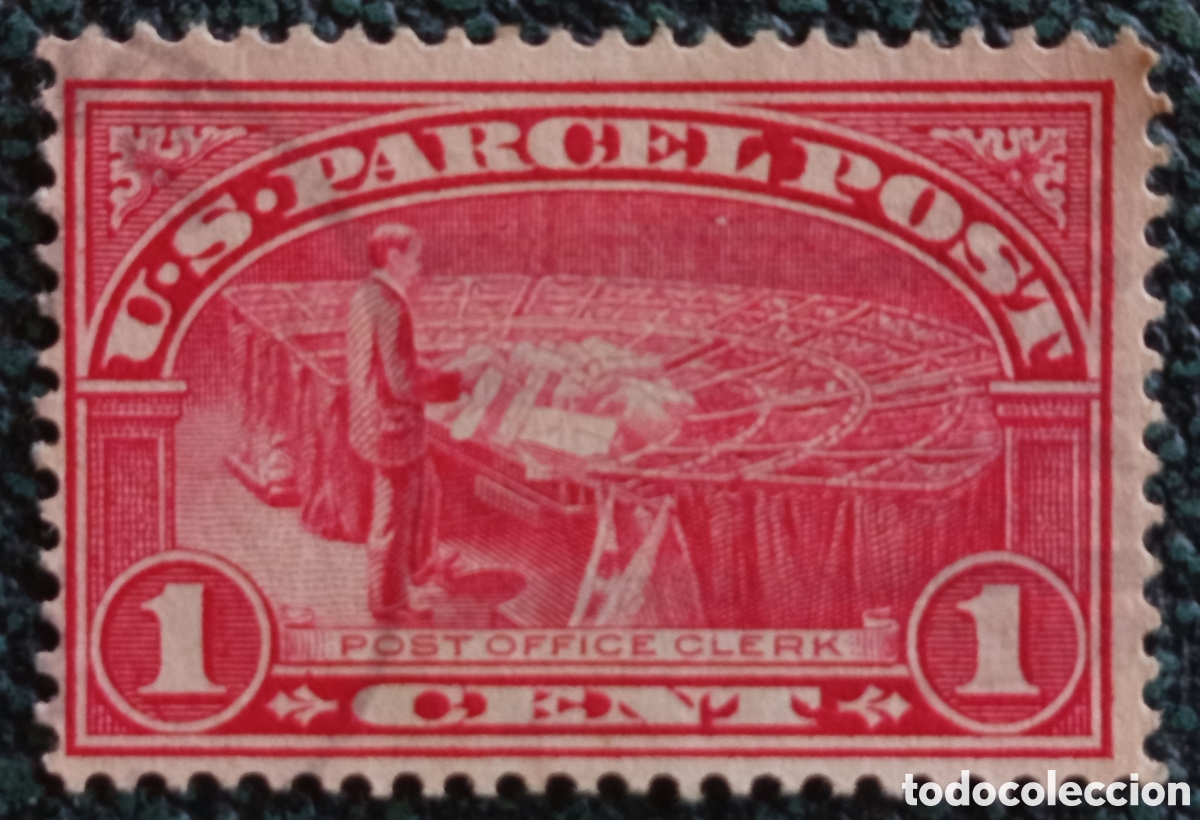 Sellos: Sello EEUU 1c Paquete Postal Empleado 1912 Cat&aacute;logo Scott #Q1