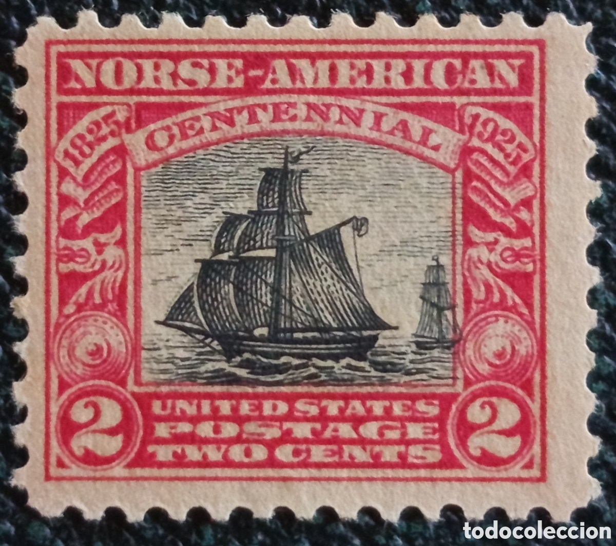 Sellos: Sello EEUU 2c Centenario N&oacute;rdico Americano 1925 Nuevo MH Cat&aacute;logo Scott #620