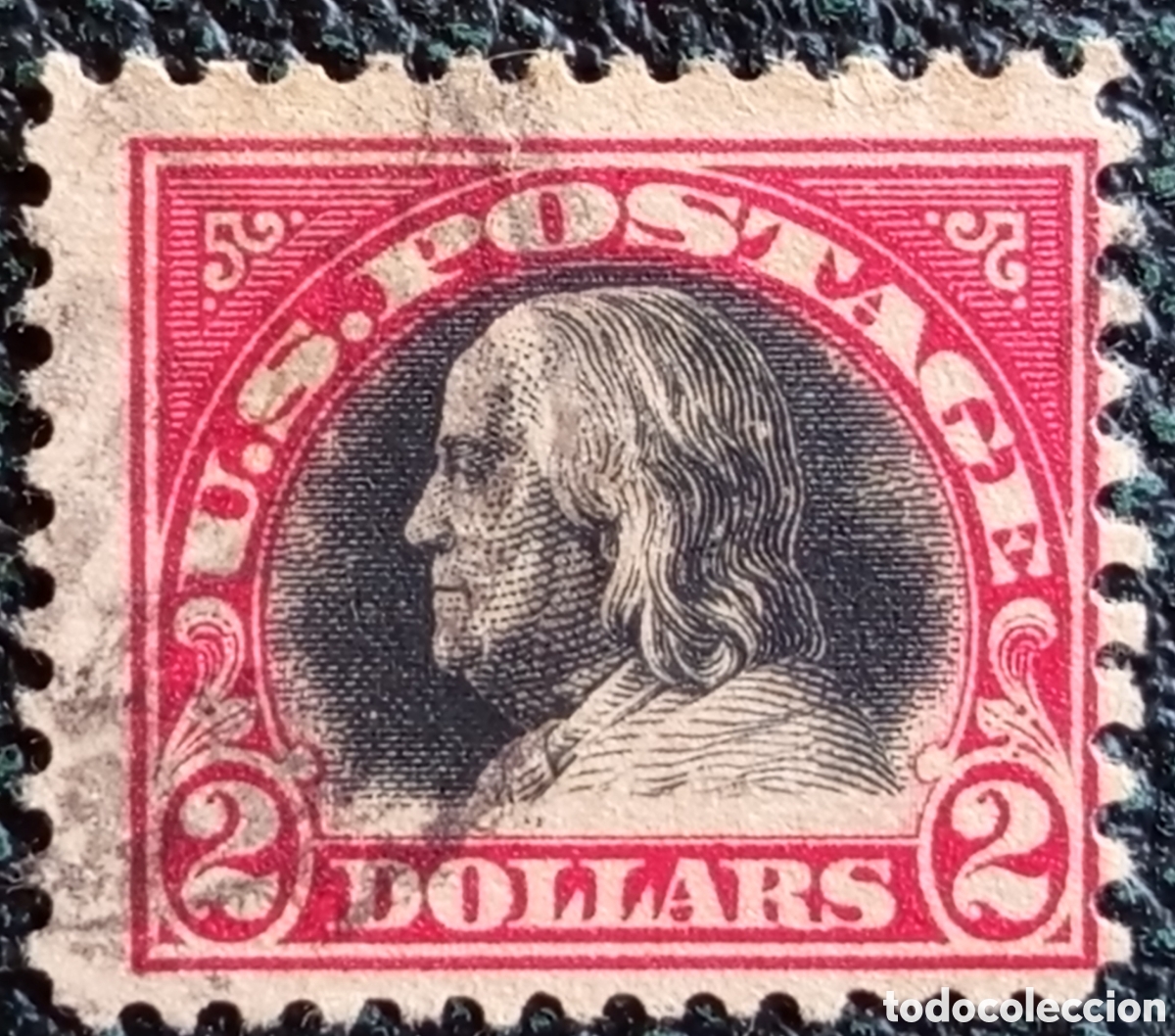Sellos: Sello EEUU $2 Benjamin Franklin 1920 Usado Cat&aacute;logo Scott #547