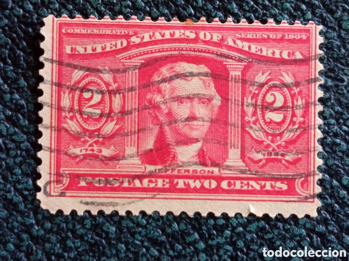 Sellos: Sello EEUU 2c Thomas Jefferson 1904 Usado Cat&aacute;logo Scott #324