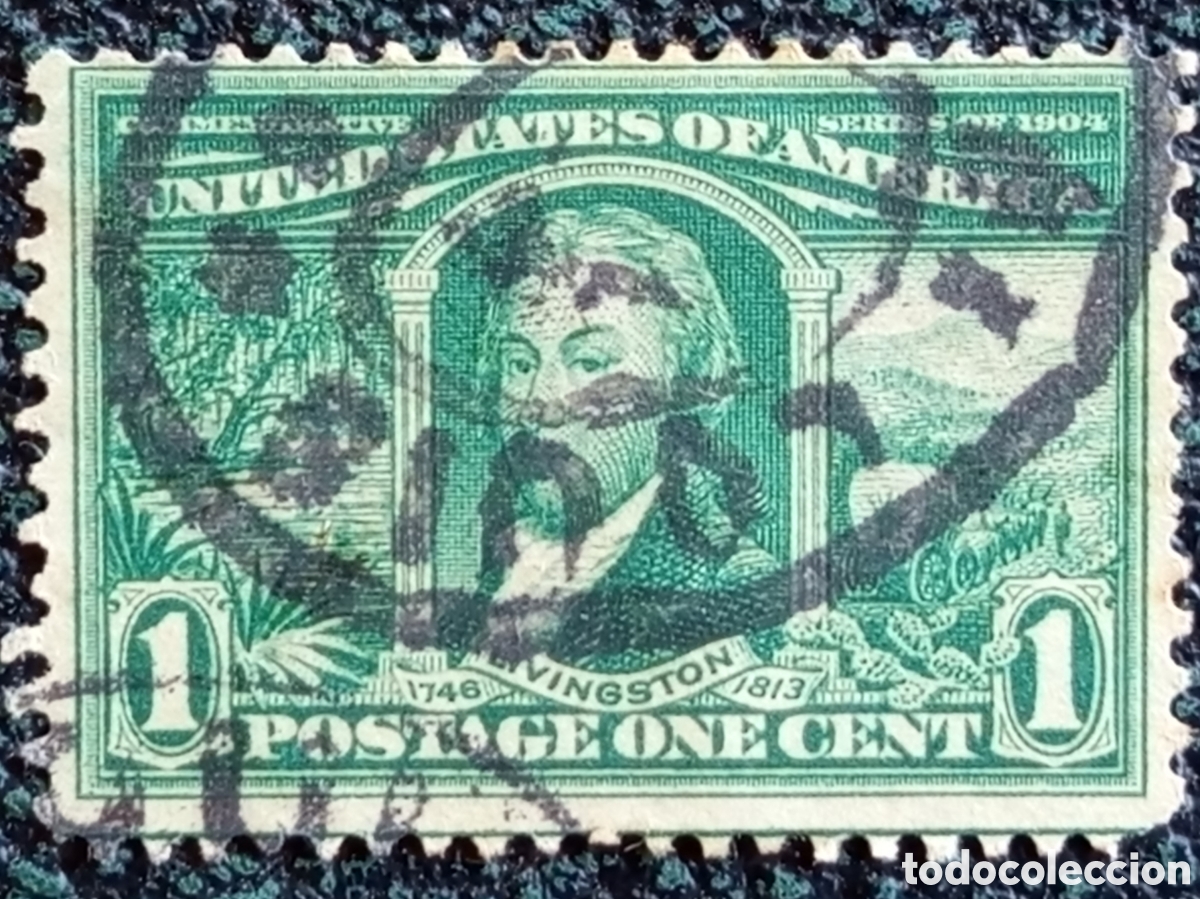 Sellos: Sello EEUU 1c Robert Livingston 1904 Usado Cat&aacute;logo Scott #323