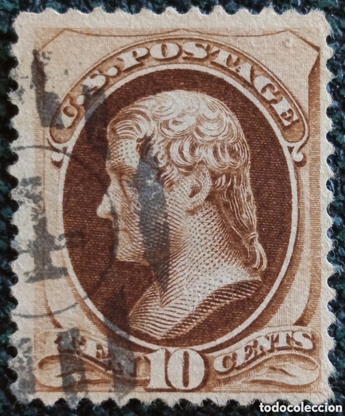 Sellos: Sello EEUU 10c Thomas Jefferson 1890 Usado Cat&aacute;logo Scott #226