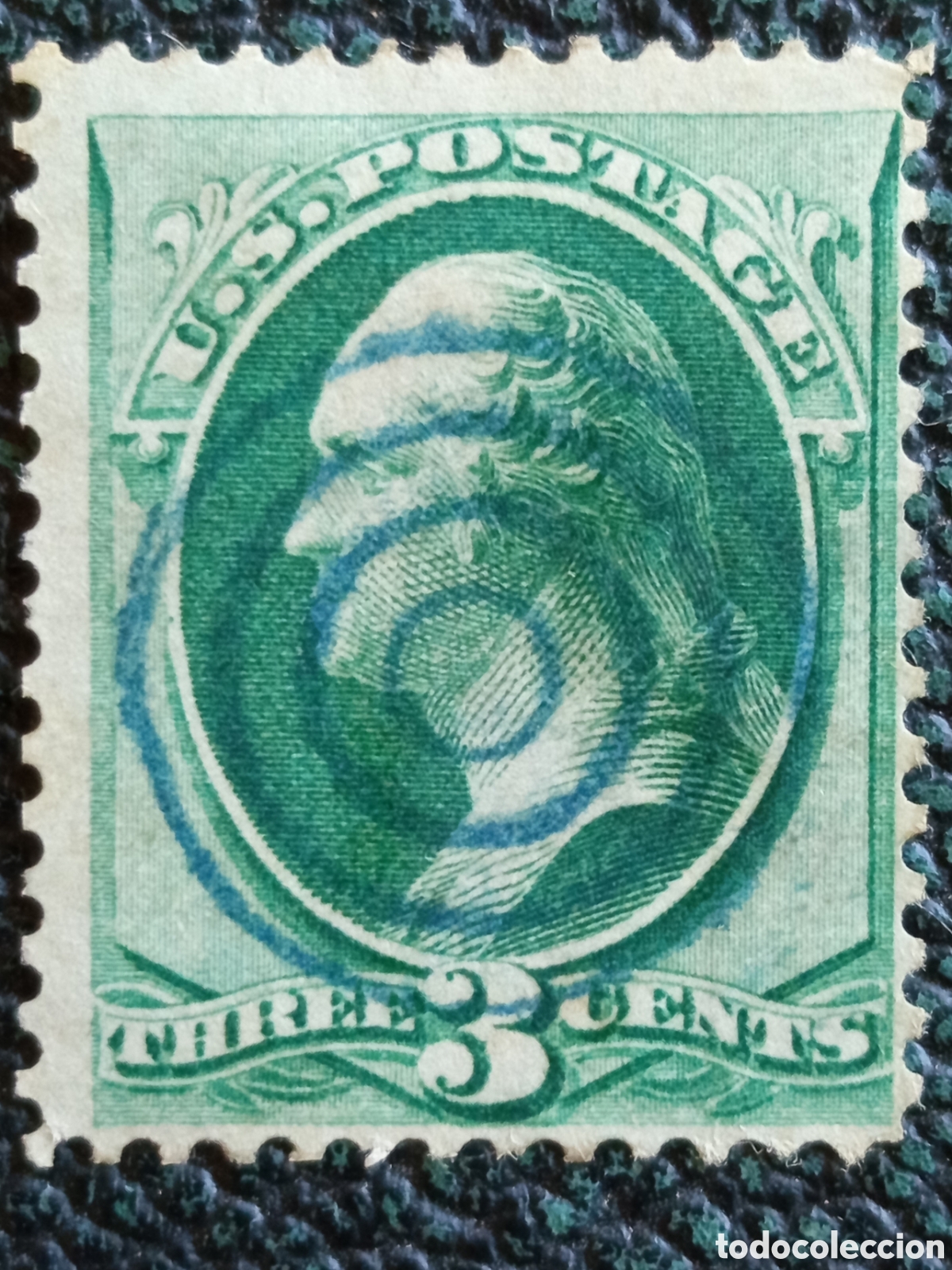 Sellos: Sello EEUU 3c George Washington 1870 Usado Cat&aacute;logo Scott #147
