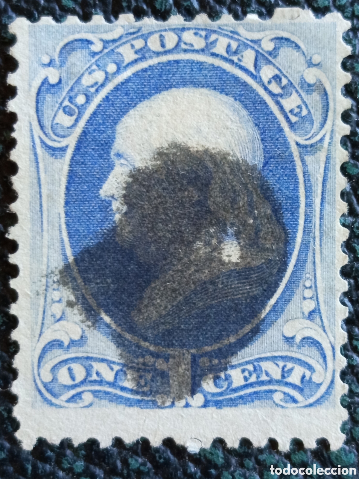 Sellos: Sello EEUU 1c Benjamin Franklin 1870 Usado Cat&aacute;logo Scott #145