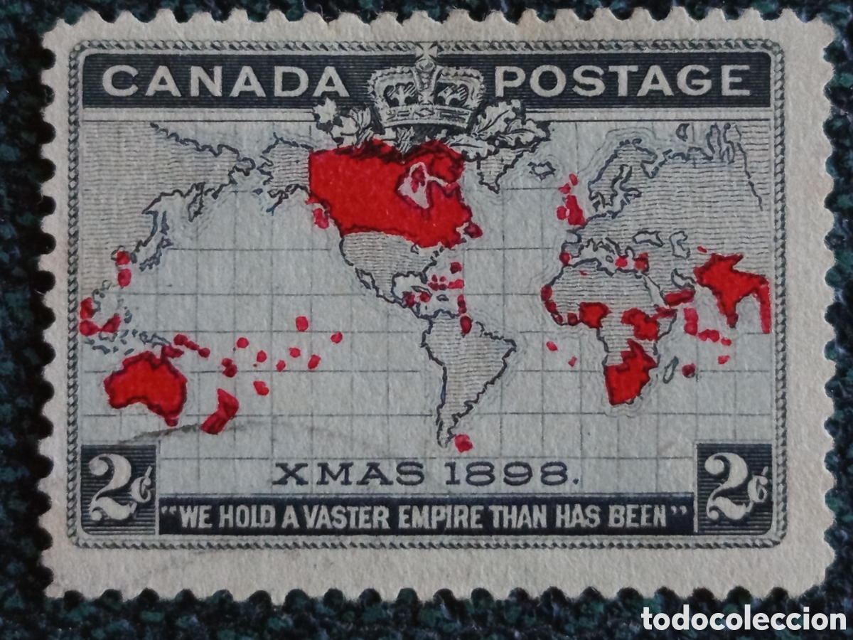 Sellos: Sello Canada 1898 - Mapa Imperio 2c Usado Gris - Cat&aacute;logo Scott N. 85