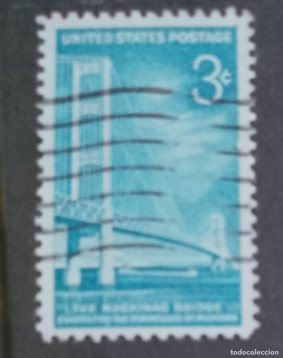 Sellos: ESTADOS UNIDOS - V/F 3 C - A&Ntilde;O 1958, EL PUENTE MACKINAC