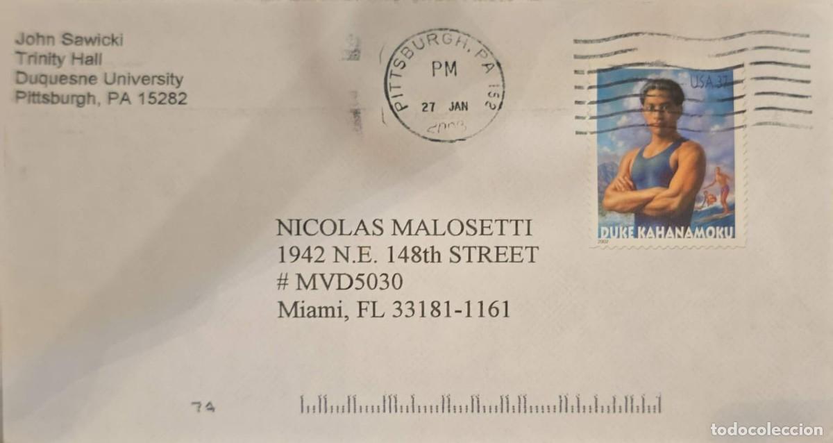 Sellos: MI) 2003 UNITED STATES, COVER SENT FROM PITTSBURGH TO MIAMI, FLORIDA, ON JANUARY 27, FEATURING A COM